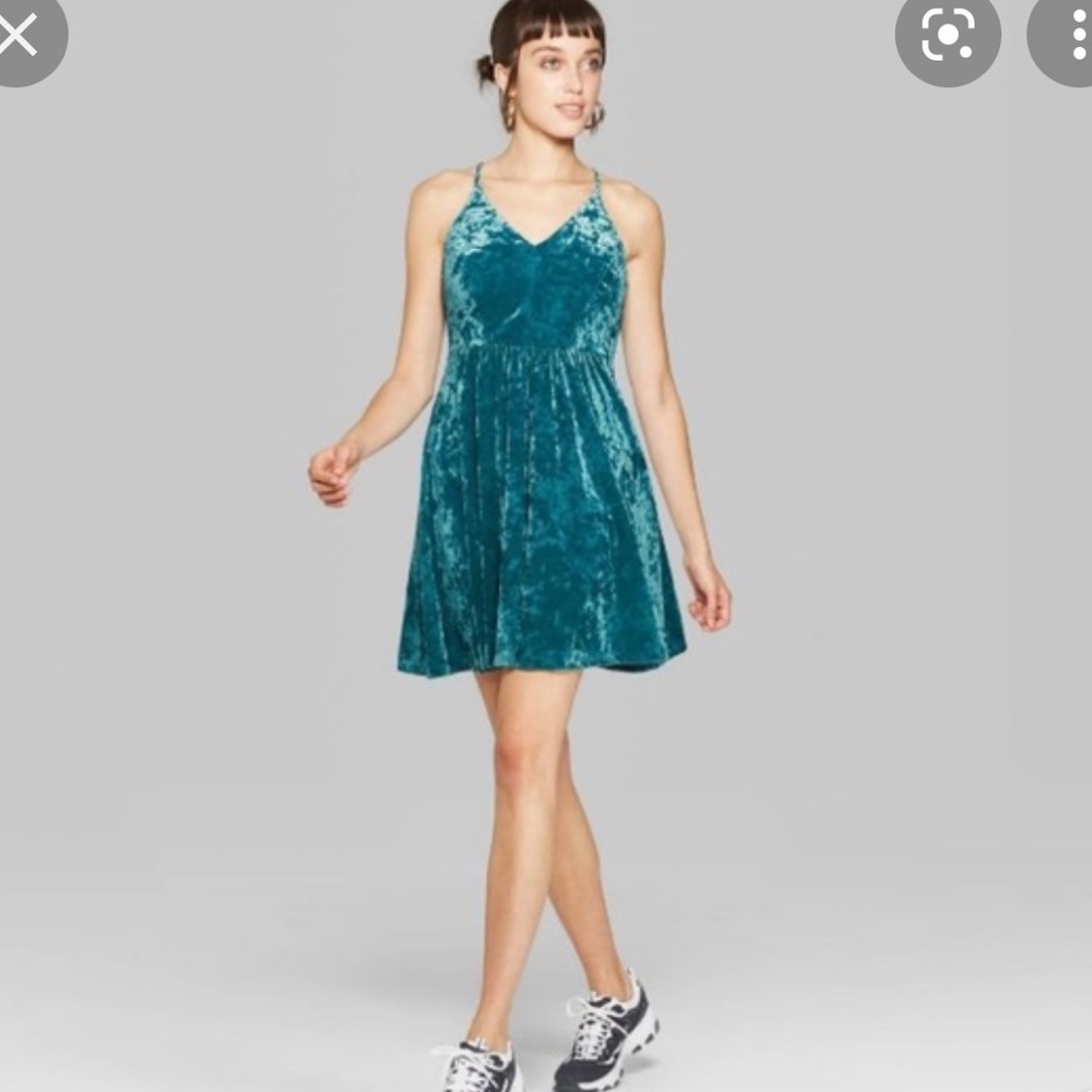 Blue Velvet Wild Fable Skater Dress